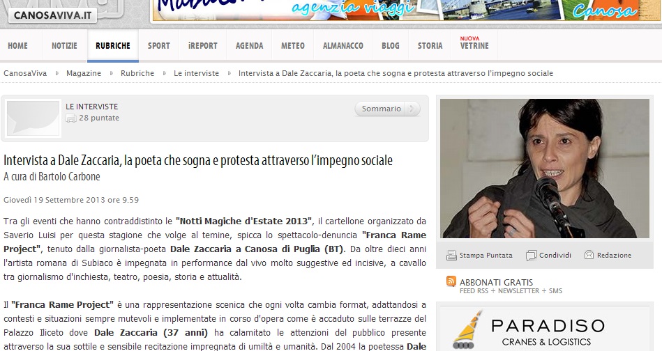 Intervista a Dale Zaccaria, la poeta che sogna e protesta attraverso l’impegno sociale