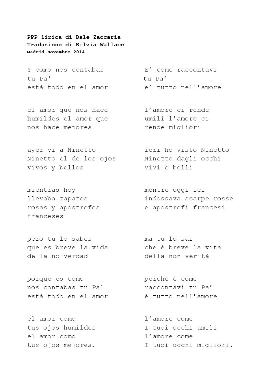 poesia ppp dale zaccaria_traduzione di silvia wallace