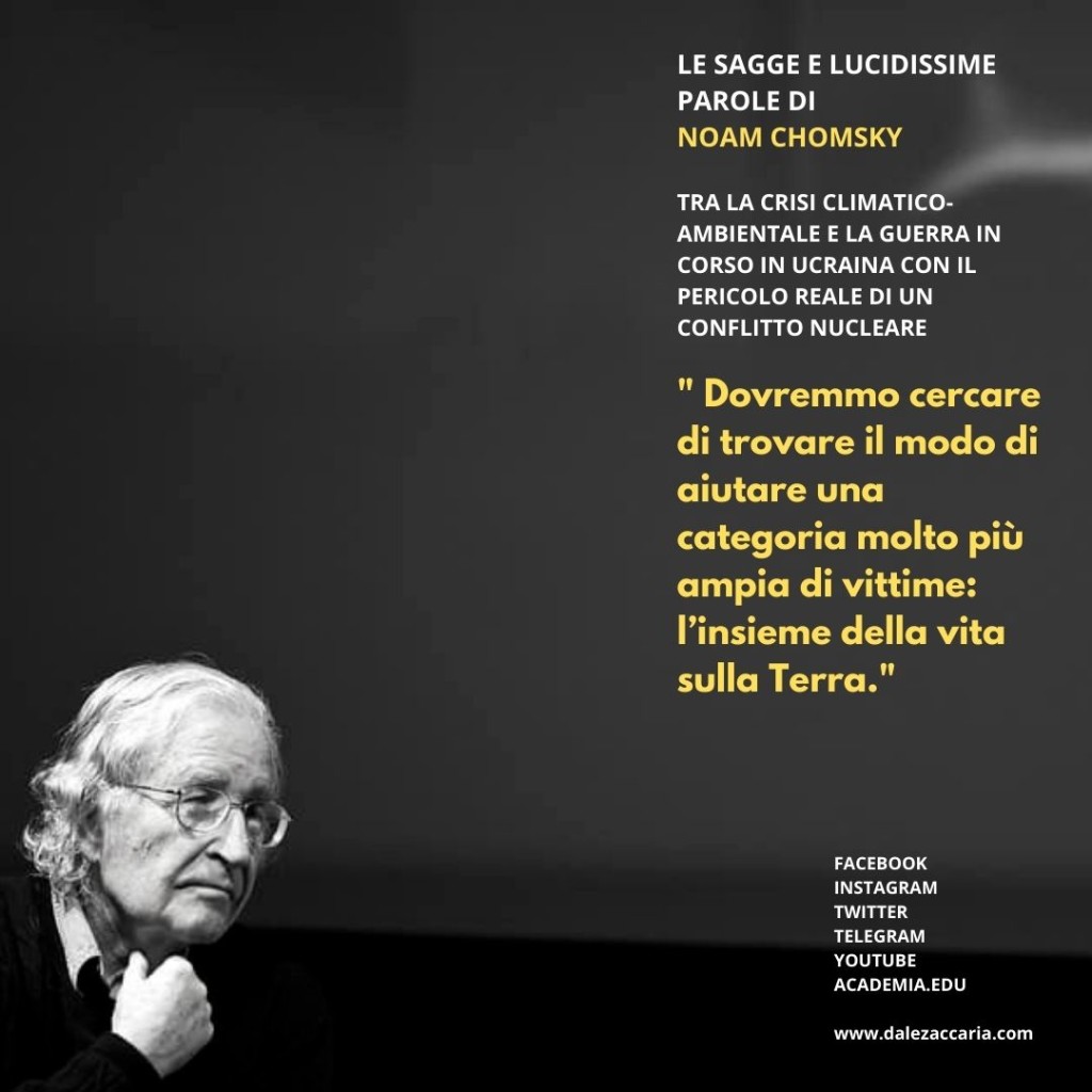 LE SAGGE E LUCIDISSIME PAROLE DI NOAM CHOMSKY